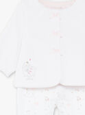 Ensemble veste en velours fantaisie et pantalon en tubique écru bébé fille ZOLOUNA / 21E0NFG2ENS000