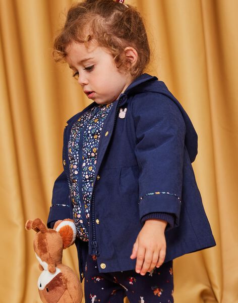 Manteau à capuche 2 en 1 bleu marine DINORA / 22H1BFG1PAR070