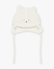 Bonnet blanc en fourrure synthétique visage d'ourson DIOLIVER / 22H4BGM1BON001