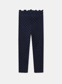 Lot de 2 leggings bleu marine imprimé cœur ou rouge uni Fille NIXIBETTE / 25H2PFH1LG070