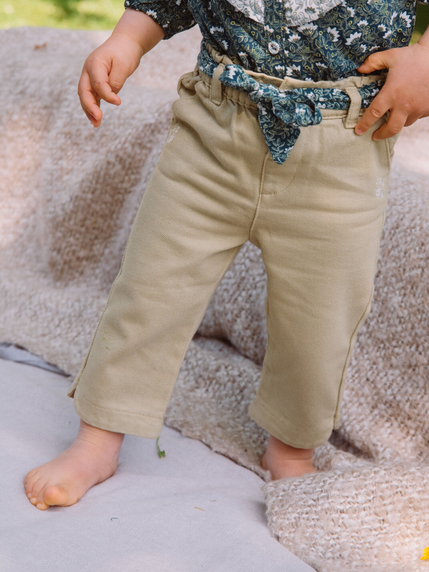 Pantalon beige en twill Fille Sergent Major