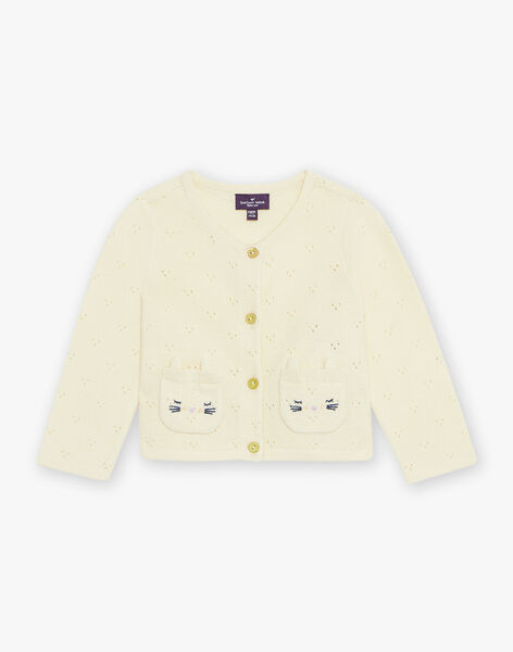 Gilet vanille en tricot à manches longues FAPRUNE / 23E1BFO2CAR114