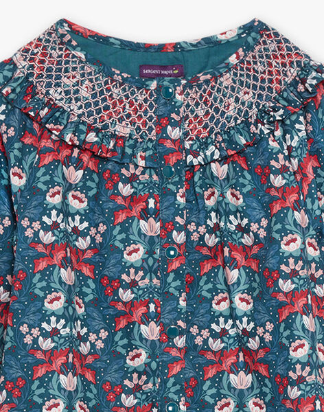Blouse vert pin fleurie DUIBLETTE / 22H2PFZ1CHEG633