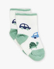 Chaussettes écrues avec jacquard tortue et voitures FAMICHOU / 23E4BGN2SOQ001