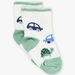 Chaussettes écrues avec jacquard tortue et voitures