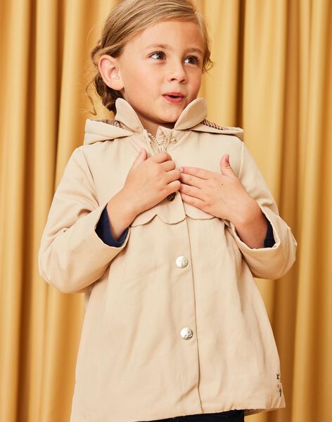 Manteau à capuche café au lait DRAPETTE / 22H2PFG1IMPI820
