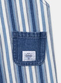 Salopette longue bleu et blanc en denim à imprimé à rayures LADEREK / 24H1BGJ1SALP274