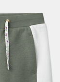 Jogging vert kaki et imprimé fleuri Fille NAEFETTE / 25H2PF32JGBG602
