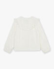 Veste écrue en popeline à broderies fantaisie FREVETETTE / 23E2PFI1VES005