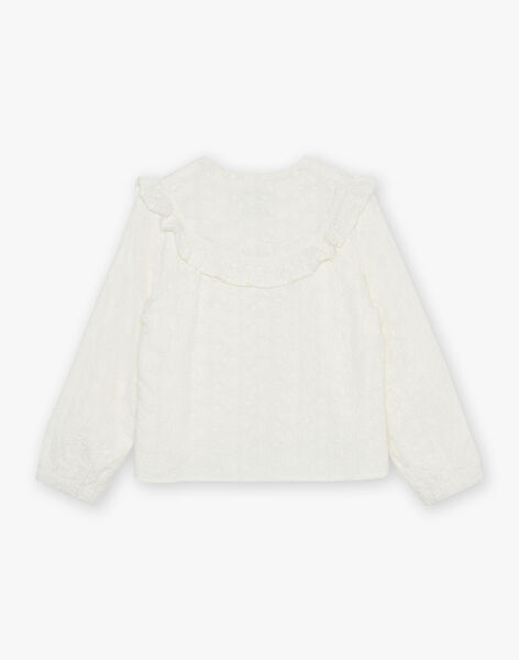 Veste écrue en popeline à broderies fantaisie FREVETETTE / 23E2PFI1VES005