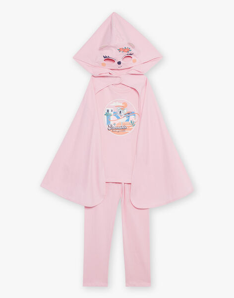 Pyjama deux pièces rose pâle en coton avec cape tête de koala FLOPOETTE 2 / 23E5PF42PYT030