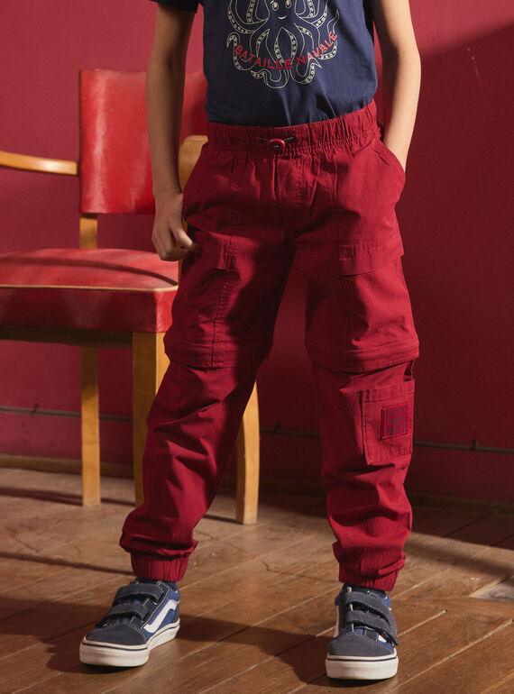 Pantalon Dézipable rouge MOCLAGE / 25E3PGJ1PANF504
