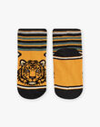 Chaussettes jaunes à rayures et motif tigre enfant garçon CELOUAGE / 22E4PG91SOBB114