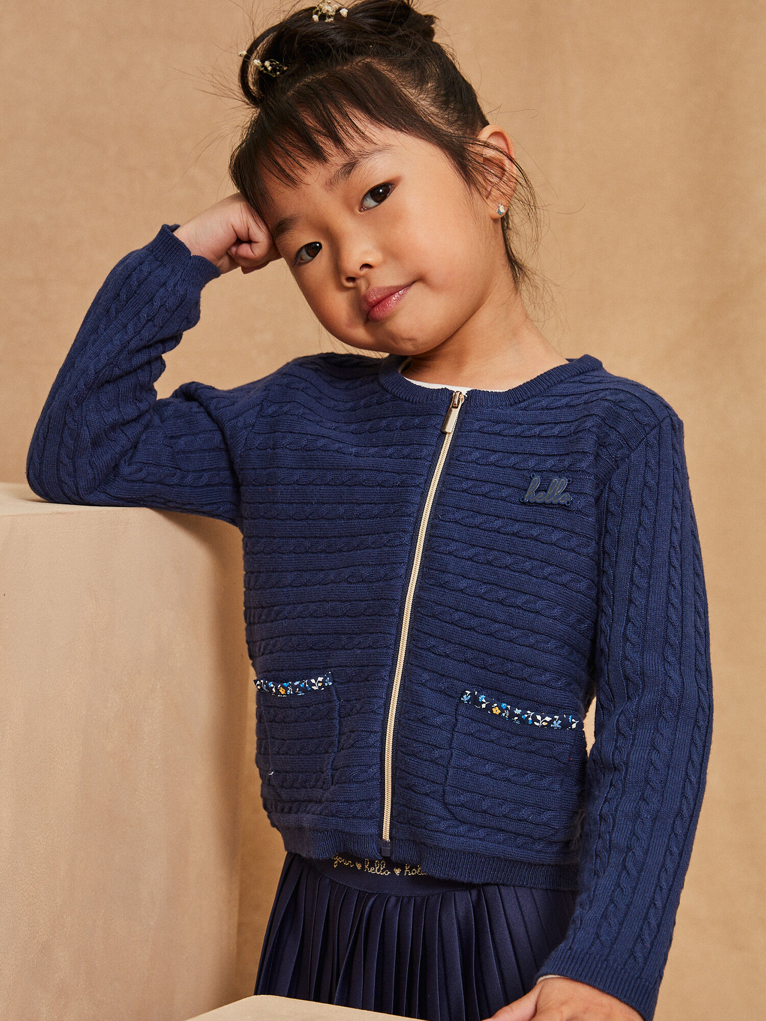 Gilet manches longues bleu marine