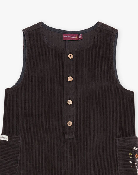 Salopette en velours gris anthracite DALOUIS / 22H1BGR1SAL941