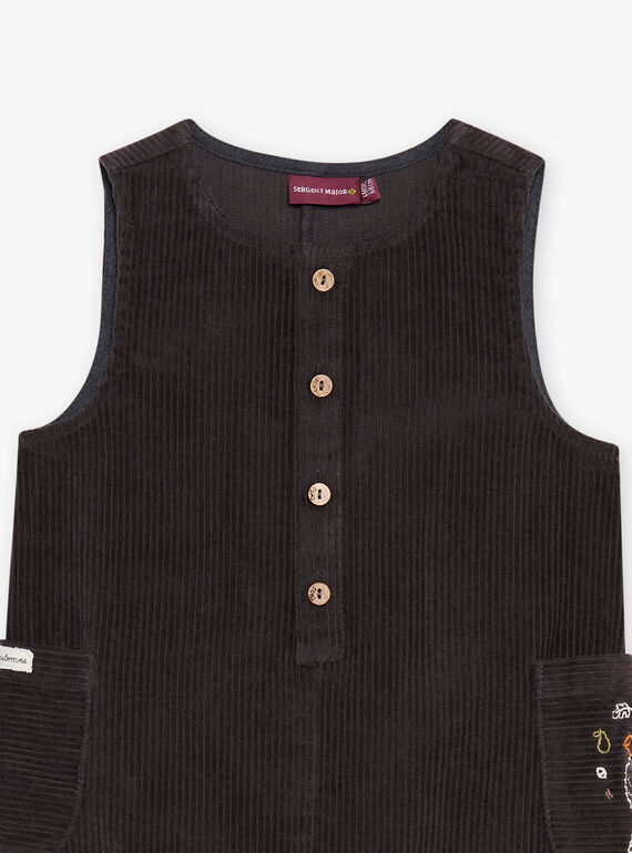 Salopette en velours gris anthracite DALOUIS / 22H1BGR1SAL941
