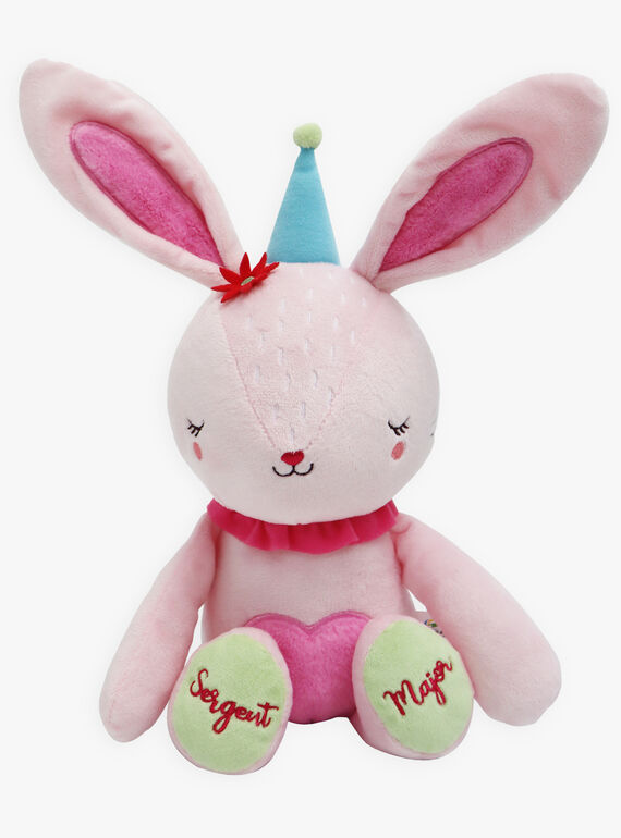 Peluche lapin SERGENT MAJOR Noël pain d'épice blanc rose 20 cm - SO