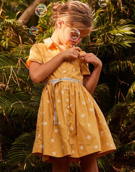 Robe chemise jaune à fleurs FASOLETTE / 23E2PF82ROBB105