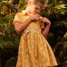 Robe chemise jaune à fleurs