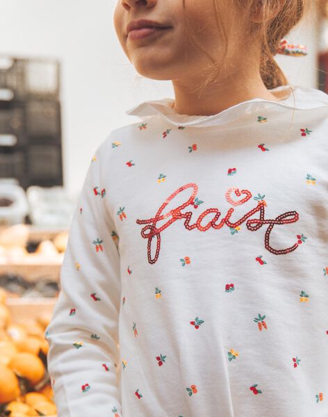 Sweat écru légume et fruit FESWETTE / 23E2PFB1SWE001