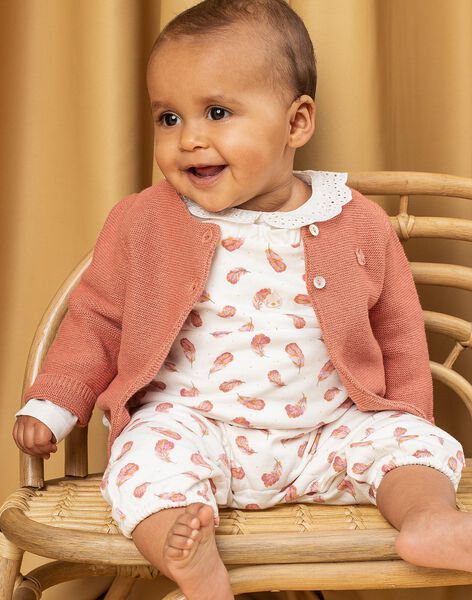 Gilet en tricot vieux rose bébé fille DOLCE / 22H0CF11CAR303