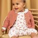Gilet en tricot vieux rose bébé fille