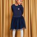 Robe bimatière bleu marine