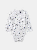 Ensemble salopette vert kaki en velours + body blanc imprimé chien + collant blanc Bébé Fille NAJULIETTE / 25H1BFQ1ENS009