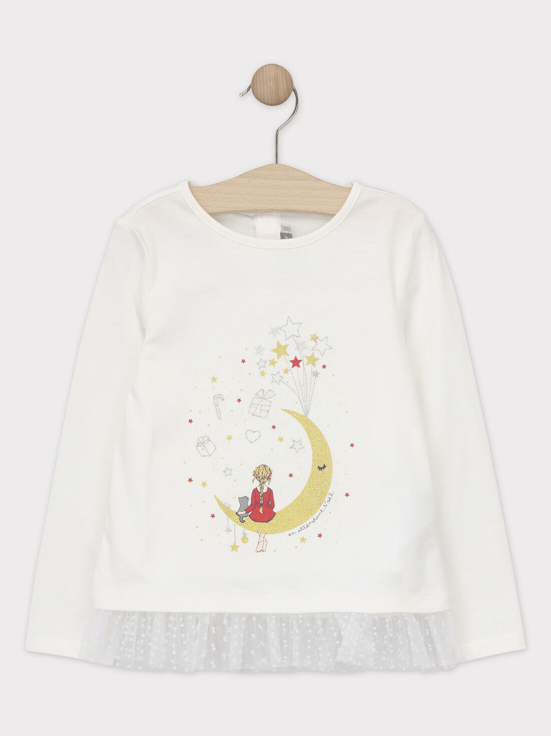 Tee-shirt Noël manches longues animation fille