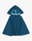 Pyjama deux pièces bleu canard en coton avec cape tête de dinosaure FLORIAGE3 / 23E5PG43PYT714