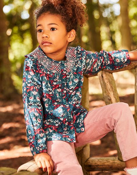 Blouse vert pin fleurie DUIBLETTE / 22H2PFZ1CHEG633