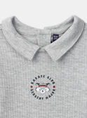 Body gris imprimé raton laveur à manches longues Bébé Garçon NAILAN / 25H1BGP1BODA015