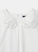 Blouse blanche à col noué et manches bouffantes Fille NENOUETTE / 25H2PFK1CHE001