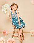 Robe courte à smock bleu canard à imprimé fleuri et citrons FRUSOLETTE 1 / 23E2PFX5RBS714