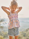 Débardeur à smock écru à imprimé fleuri FLEDEBETTE / 23E2PFS1DEB001