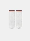 Chaussettes écrues jacquard fleur uni MACHOZETTE / 25E4PF71SOQ001
