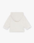 Veste de naissance à capuche en tubique écrue FOLMER / 23E0CM61VESA011