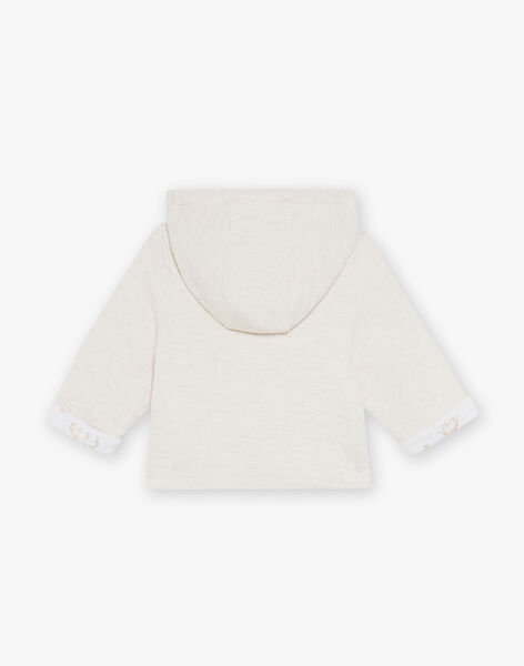 Veste de naissance à capuche en tubique écrue FOLMER / 23E0CM61VESA011