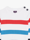 Pull écru à rayures tricolores FOMATELAGE / 23E3PGC1PUL000
