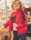 Sweat à capuche bicolore rouge et bleu marine FEGILAGE / 23E3PGB1GIL506