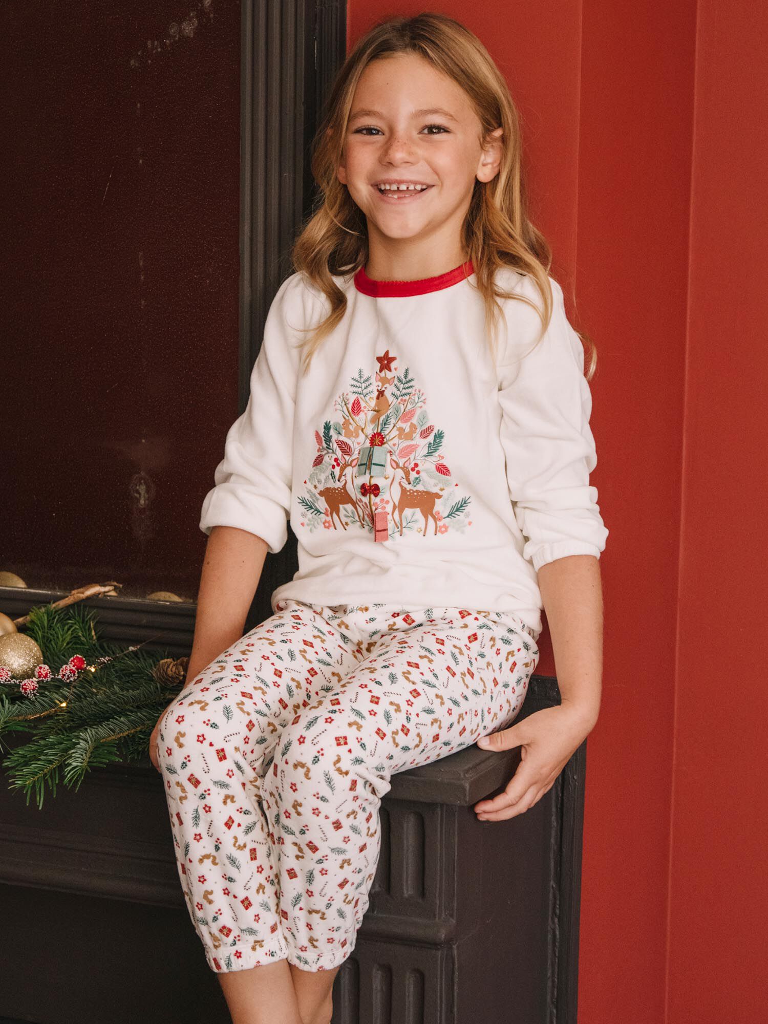 Pyjama de No l en velours th me Sapin