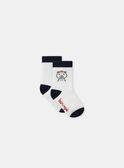 Lot de 2 paires de chaussettes à rayures ou uni blanc Bébé Garçon NADORIAN / 25H4BGK1SOQ001