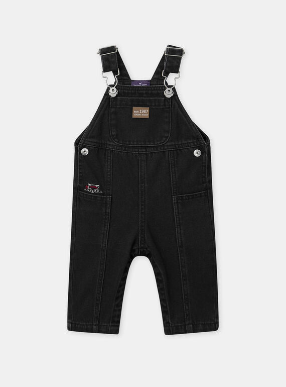 Salopette en jean noir à broderie raton laveur Bébé Garçon NAILYES / 25H1BGP5SALK004