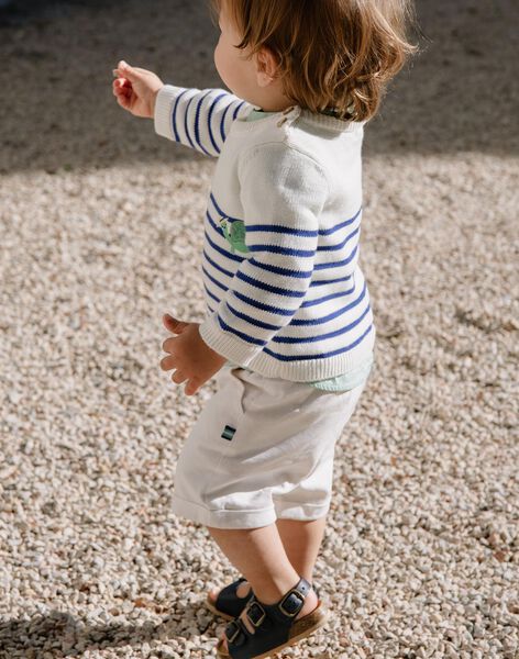 Bermuda écru en herringbone FAMATHYS / 23E1BGN1BER001