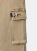 Pantalon cargo marron à poche brodée "Club" Garçon NEMASTAGE / 25H3PGK1PANA012