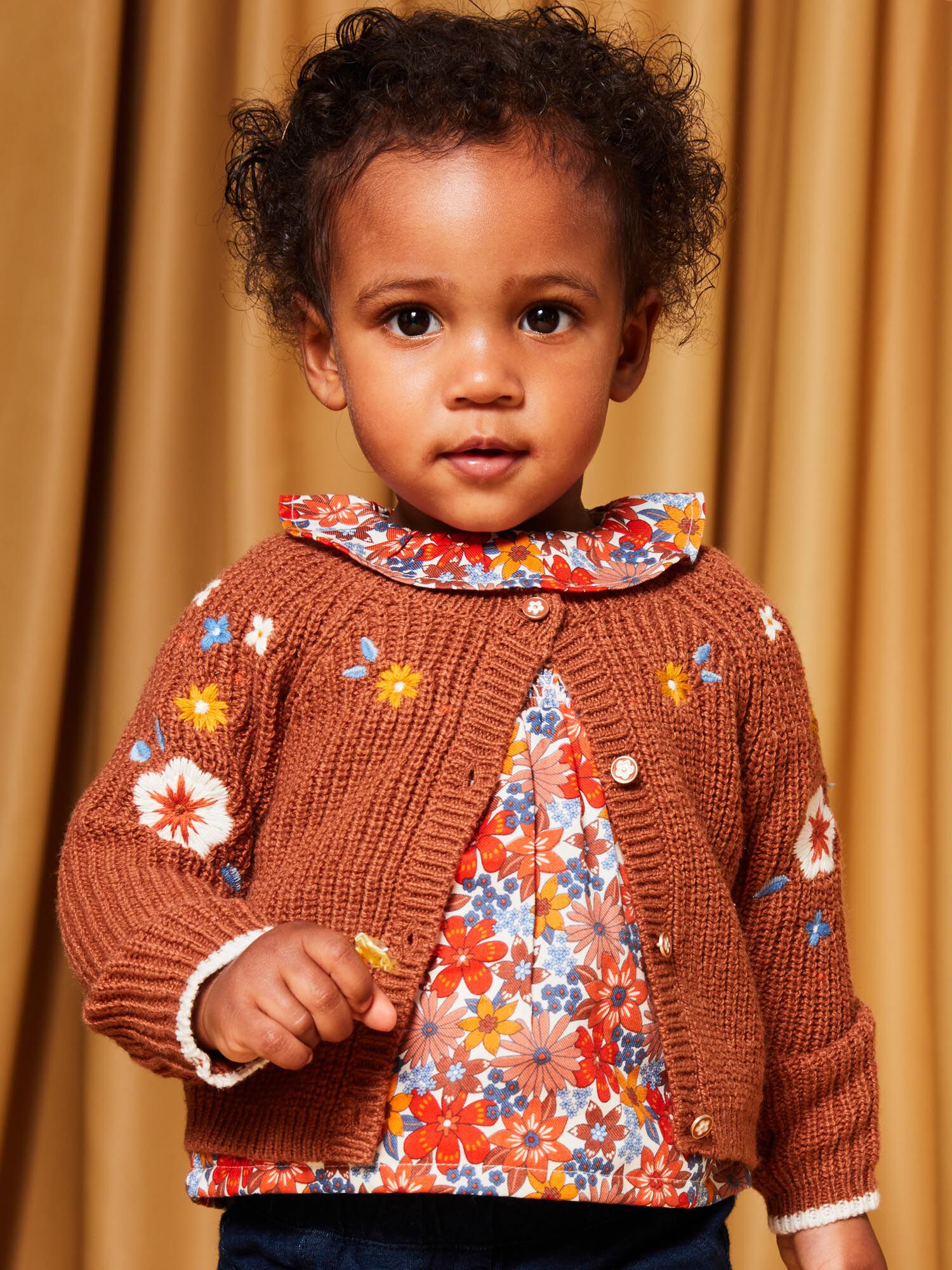 Gilet en tricot caramel