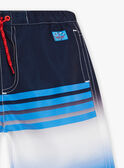 Short de bain bleu dégradé à rayures rouge enfant garçon CYMAILLAGE / 22E4PGO3MAI622