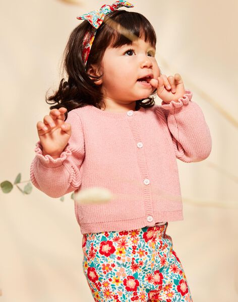 Gilet en tricot rose FADORIANE / 23E1BFB1CARD309