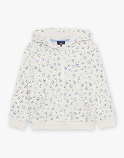 Haut de jogging vanille et bleu à fleurs FRIVIETTE / 23E2PFJ2JGH114