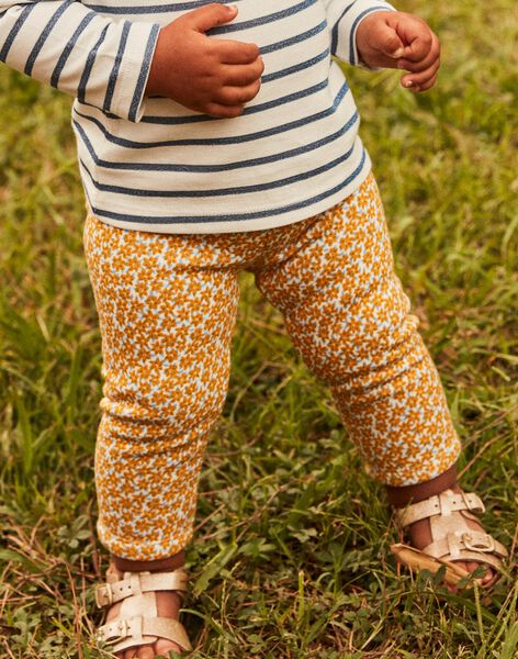 Legging bleu marine à fleurs FABETSY / 23E1BF81CAL001